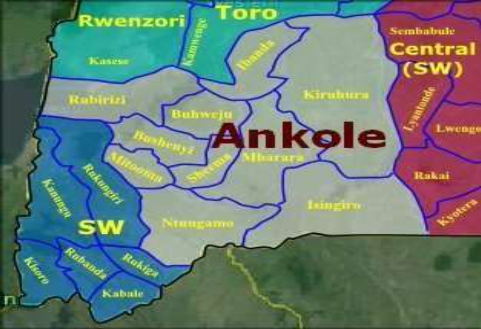 A Map of Ankole in Western Uganda